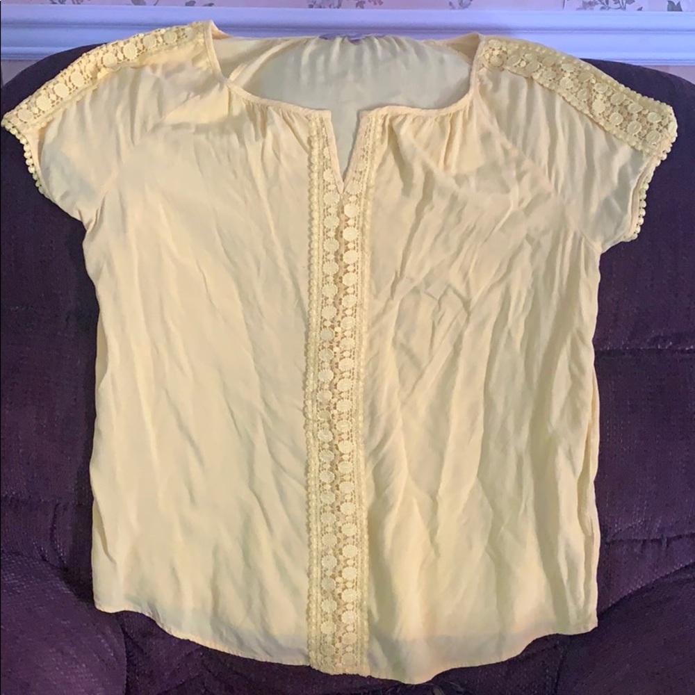 Yellow eyelet shirt